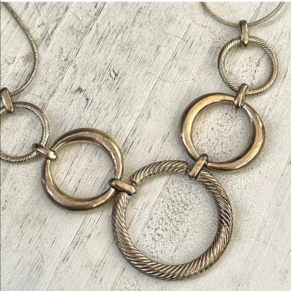 Liz and Co silver tone circle necklace - Picture 4 of 12